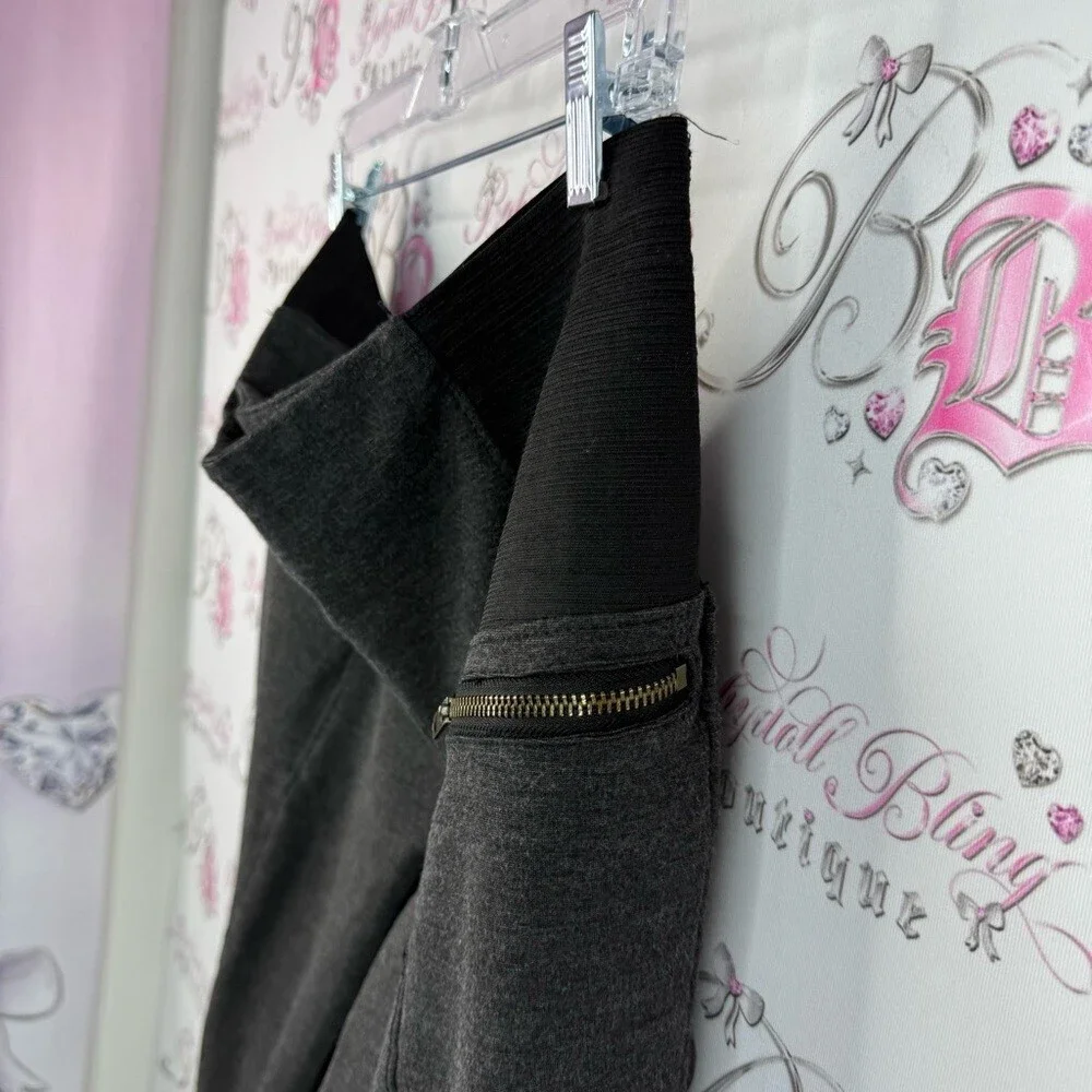 Jessica Simpson pants zipper detail black Gray Pants stretchy comfy